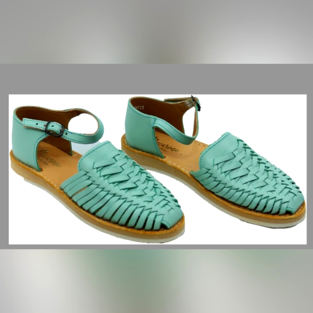 Women'Huarache Sandal Leather Mexican Style Size 5N